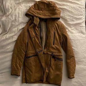 Zara parka jacket with removable faux Sherpa lining